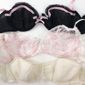Set of 3, 36 C vintage style bras